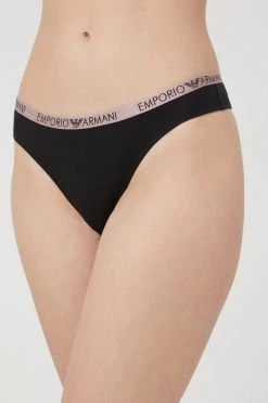 Γυναικεία Σλιπ Στρίνγκ Emporio Armani Underwear μαύρο