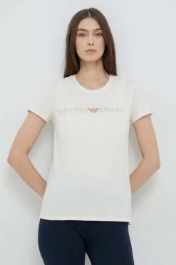 Γυναικεία Κοντομάνικο Μπλουζάκι Lounge Emporio Armani Underwear μπεζ
