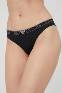 Γυναικεία Σλιπ Βραζιλιάνικο στρίνγκ Emporio Armani Underwear μαύρο