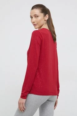 Γυναικεία Πιτζάμα Πουκάμισο μακρυμάνικο πιτζάμας Emporio Armani Underwear χρώμα: κόκκινο -Emporio Armani Underwear Κατάστημα unnamed file 1184