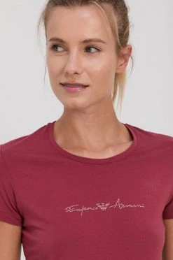 Emporio Armani Underwear Γυναικεία Πιτζάμα Emporio Armani - Μπλουζάκι πιτζάμας μαόνι -Emporio Armani Underwear Κατάστημα unnamed file 1394