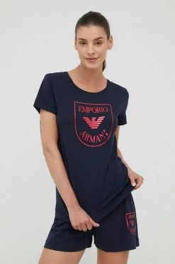 Γυναικεία Πιτζάμα Βαμβακερές πιτζάμες Emporio Armani Underwear ναυτικό μπλε