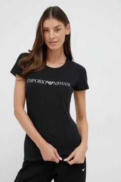 Γυναικεία Κοντομάνικο Μπλουζάκι Emporio Armani Underwear μαύρο