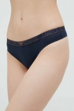 Γυναικεία Σλιπ Στρίνγκ Emporio Armani Underwear ναυτικό μπλε