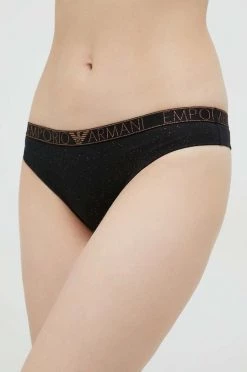 Γυναικεία Σλιπ Στρίνγκ Emporio Armani Underwear μαύρο