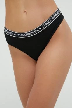 Γυναικεία Σλιπ Βραζιλιάνικο στρίνγκ Emporio Armani Underwear μαύρο