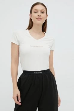 Γυναικεία Κοντομάνικο Μπλουζάκι Emporio Armani Underwear μπεζ