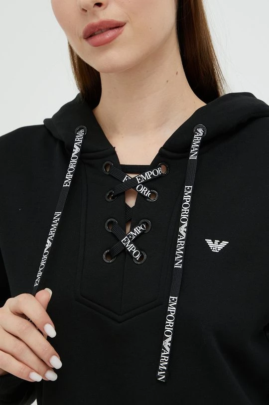 Γυναικεία Χωρίς φερμουάρ Μπλούζα Emporio Armani Underwear μαύρο, με κουκούλα 5 Γυναικεία Χωρίς φερμουάρ Μπλούζα Emporio Armani Underwear μαύρο, με κουκούλα - Image 4