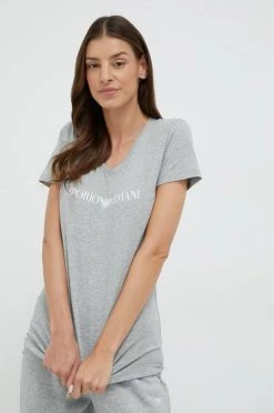 Γυναικεία Κοντομάνικο Μπλουζάκι Emporio Armani Underwear γκρι