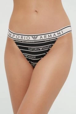 Γυναικεία Σλιπ Στρίνγκ Emporio Armani Underwear (2-pack) μαύρο