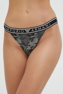 Γυναικεία Σλιπ Στρίνγκ Emporio Armani Underwear (2-pack) μαύρο