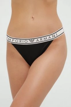 Γυναικεία Σλιπ Στρίνγκ Emporio Armani Underwear (2-pack) μαύρο