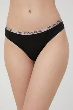 Γυναικεία Σλιπ Στρίνγκ Emporio Armani Underwear μαύρο