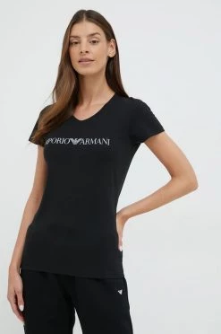 Γυναικεία Κοντομάνικο Μπλουζάκι Emporio Armani Underwear μαύρο