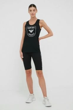 Γυναικεία Αμάνικος Βαμβακερό τοπ Emporio Armani Underwear μαύρο