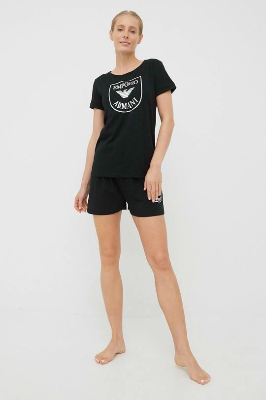 Γυναικεία Πιτζάμα Βαμβακερές πιτζάμες Emporio Armani Underwear μαύρο 4 Γυναικεία Πιτζάμα Βαμβακερές πιτζάμες Emporio Armani Underwear μαύρο - Image 2