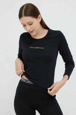 Γυναικεία Μακρυμάνικο Longsleeve Emporio Armani Underwear μαύρο