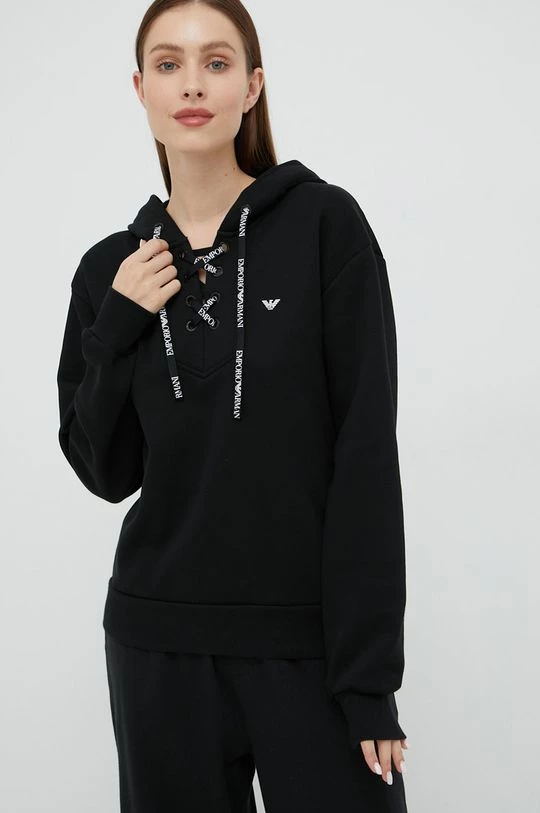 Γυναικεία Χωρίς φερμουάρ Μπλούζα Emporio Armani Underwear μαύρο, με κουκούλα 2 Γυναικεία Χωρίς φερμουάρ Μπλούζα Emporio Armani Underwear μαύρο, με κουκούλα